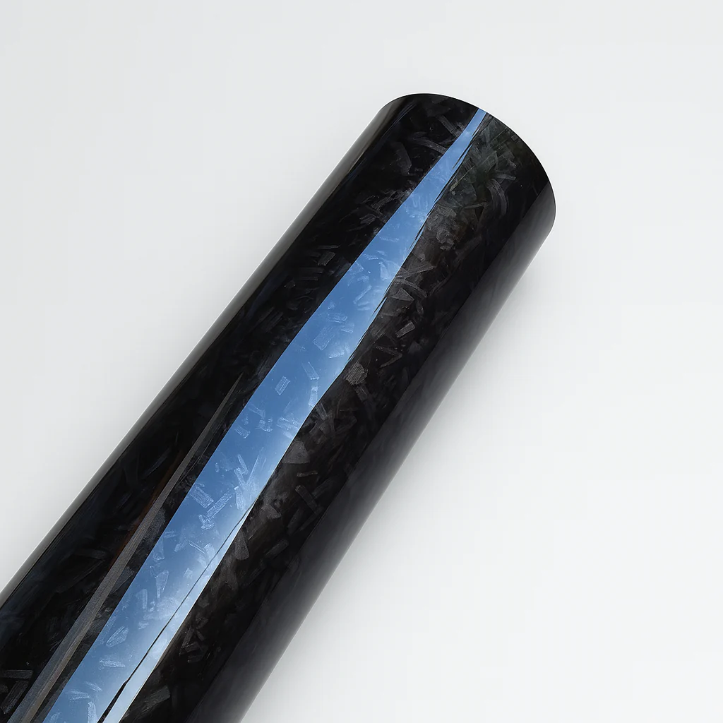Forged Carbon Fiber | Glossy Black PET Vinyl Wrap