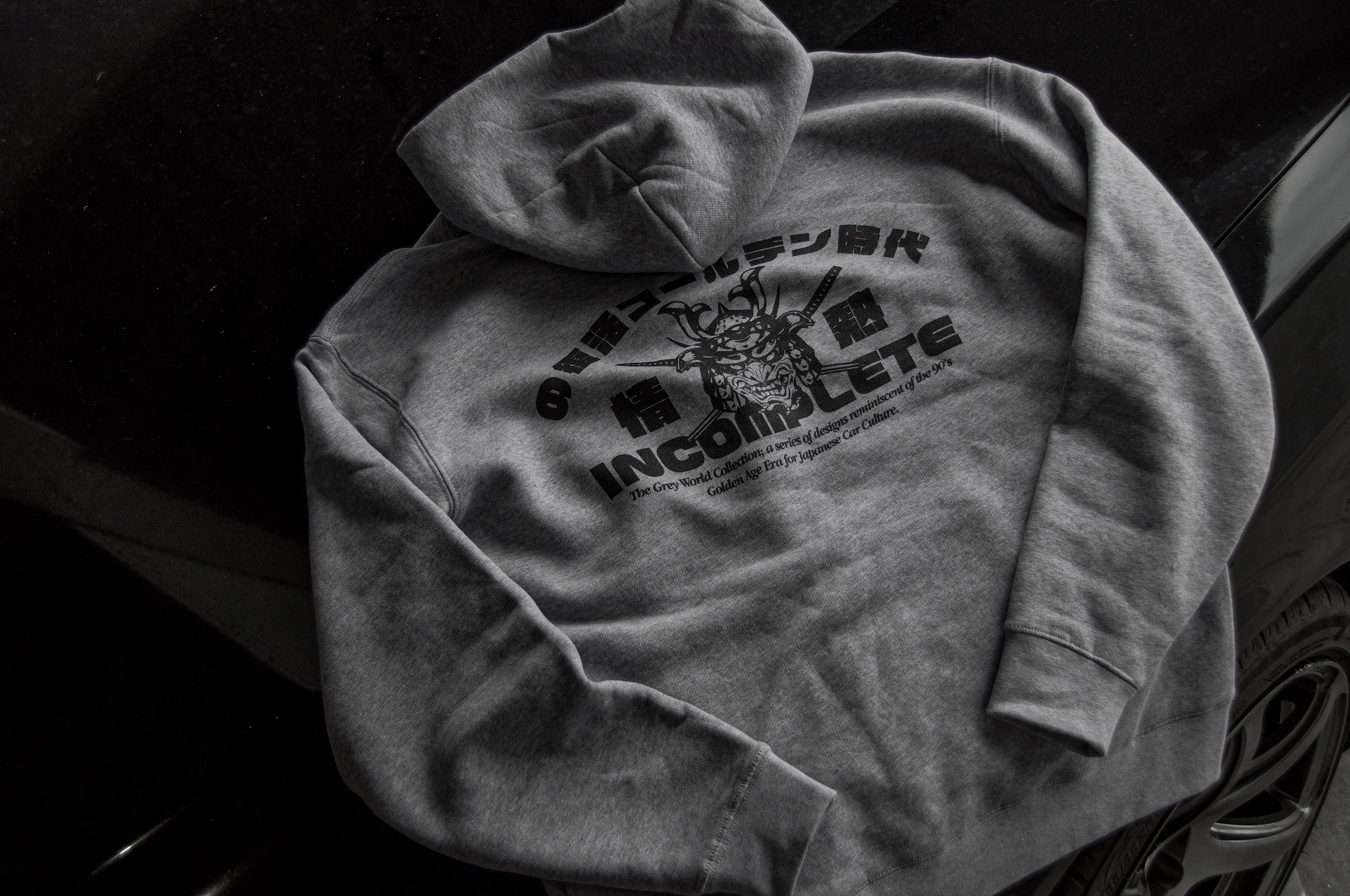 Incompletegl Unisex GREY WORLD! - Zip Hoodie - Grey - 320 GSM (Size S, M, L, XL, XXL) - Image 3