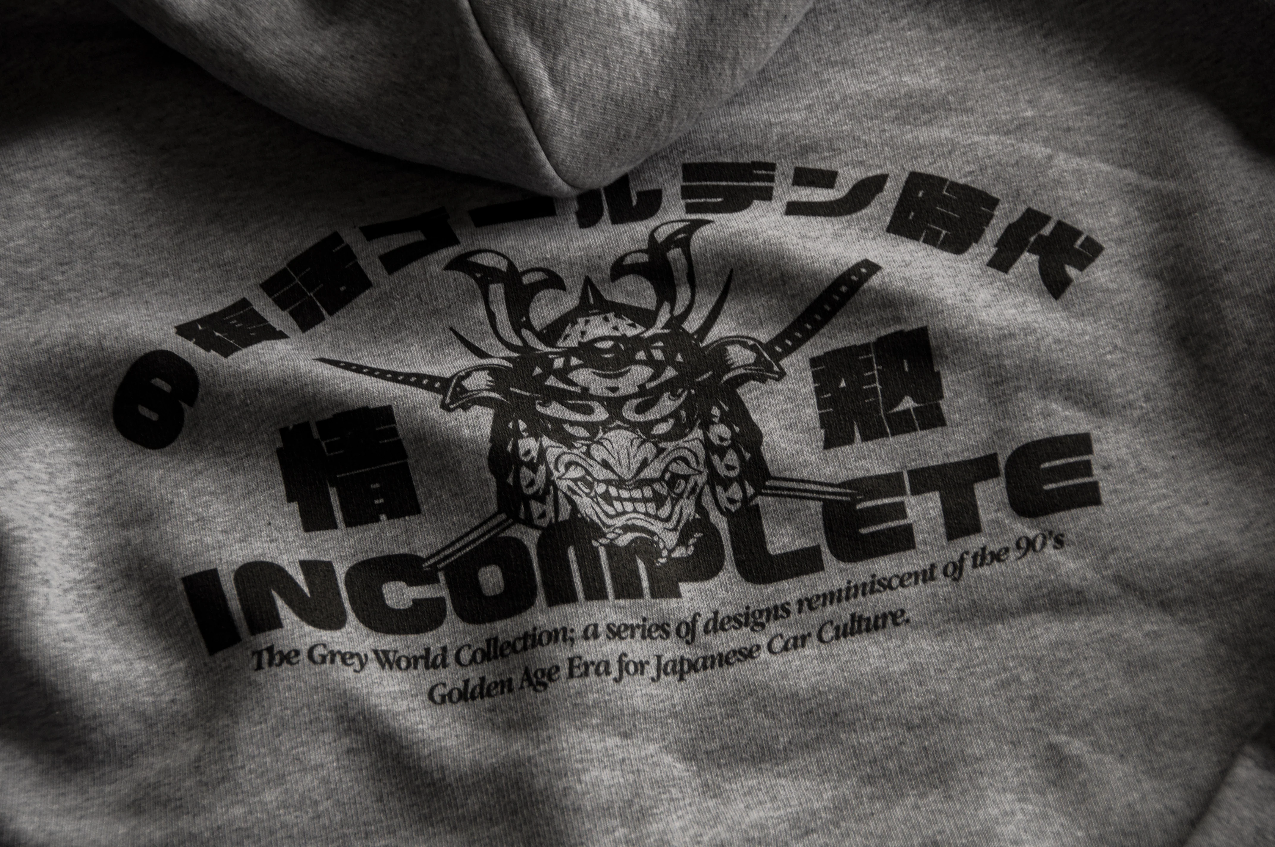 Incompletegl Unisex GREY WORLD! - Zip Hoodie - Grey - 320 GSM (Size S, M, L, XL, XXL) - Image 4