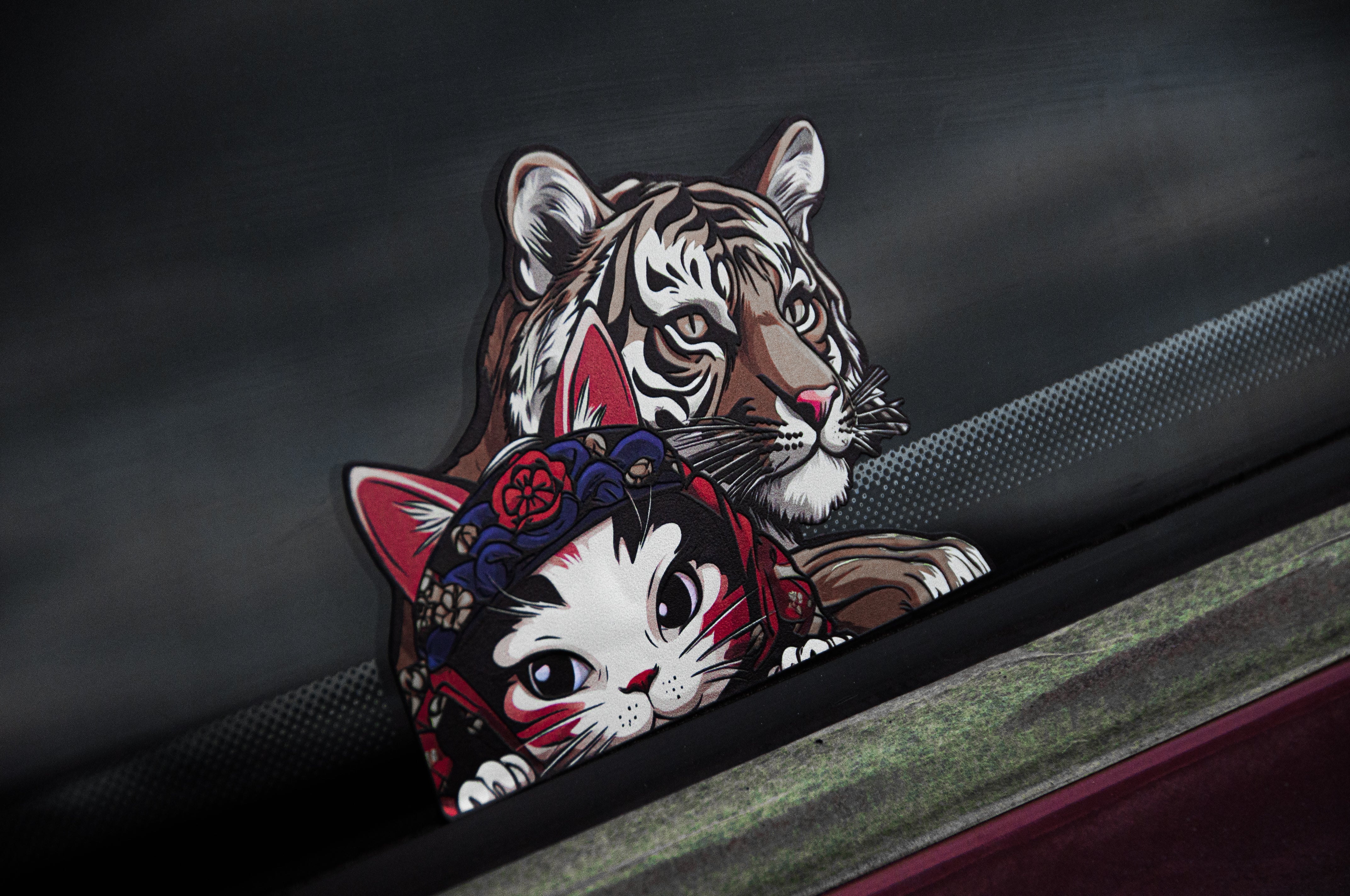 Neko & Lion! | Holographic Peeker Decal