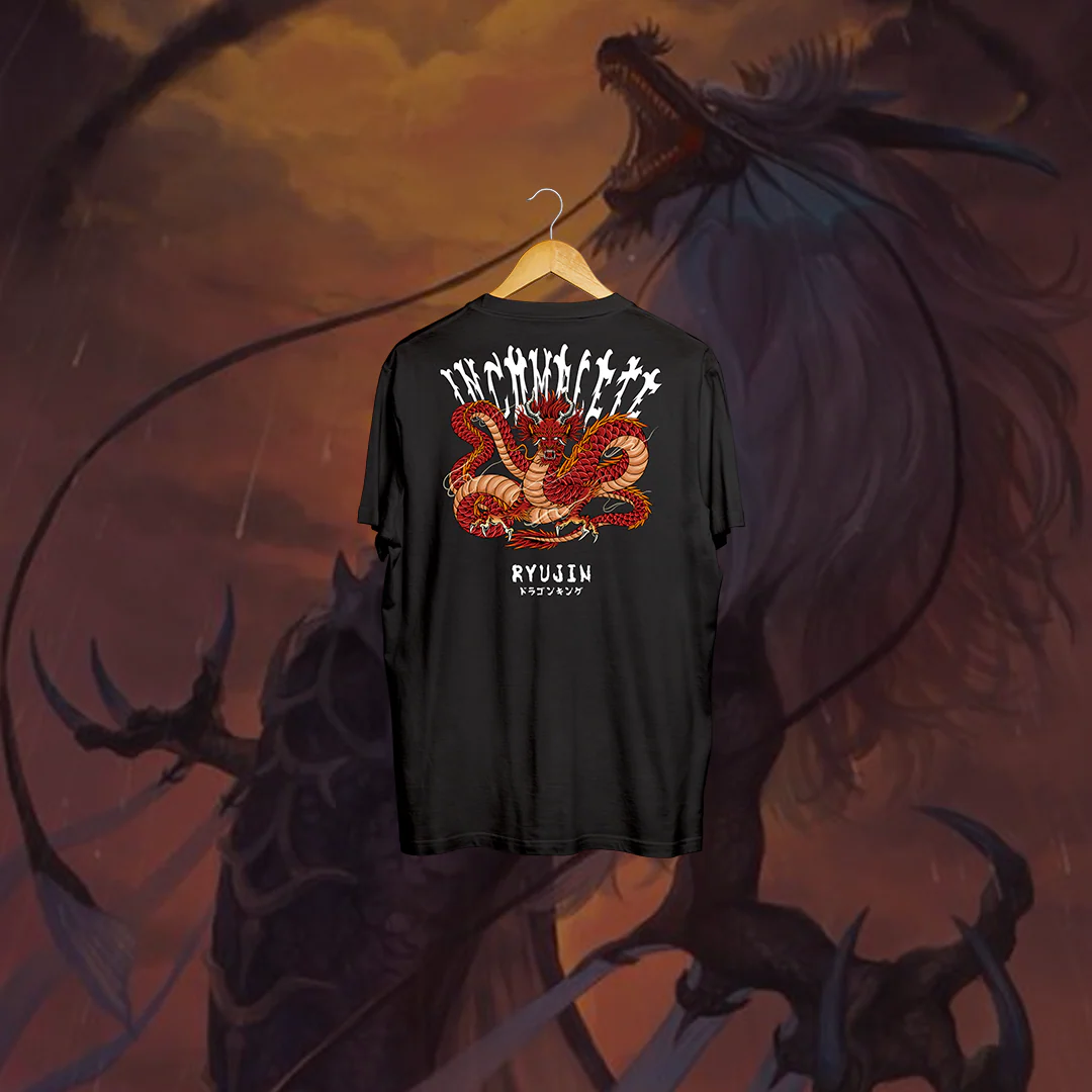 Incompletegl Unisex Ryujin, The Dragon King - T-Shirt - Black - 180 GSM (Size S, M, L, XL, XXL) - Image 3