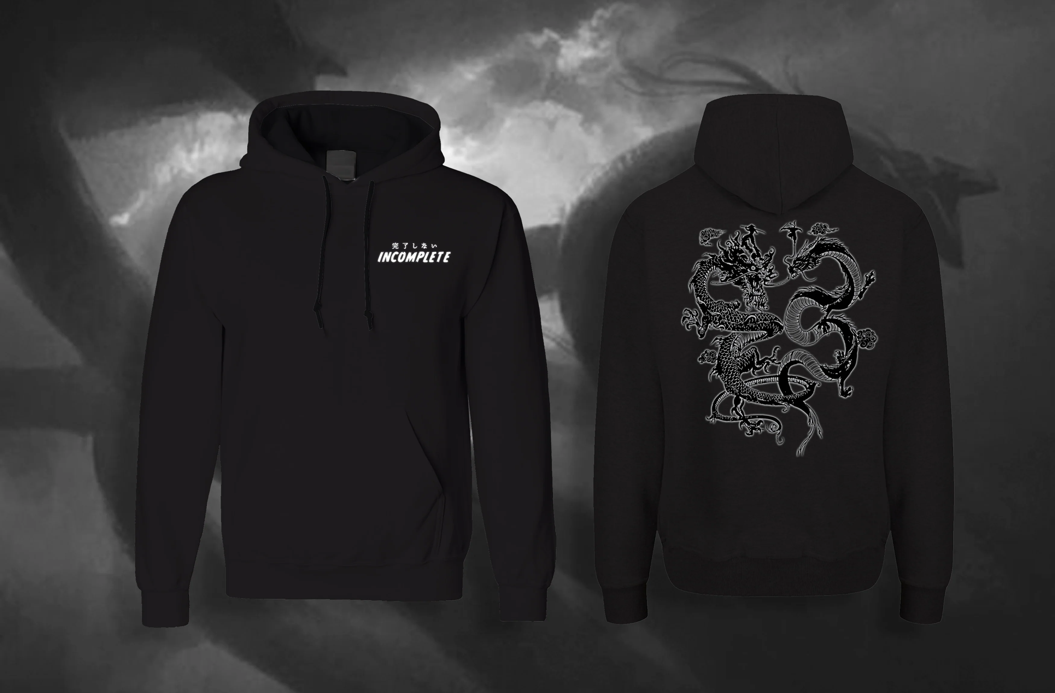 Incompletegl Unisex The Clash of Dragons! - Hoodie - Black - 300 GSM (Size S, M, L, XL, XXL) - Image 5